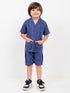 Royal Cruise Imported Cotton Short Set (Indigo Maze)